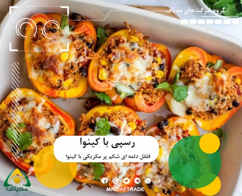آشپزی با کینوا فلفل دلمه شکم پر مکزیکی